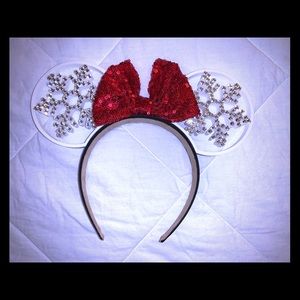 Let it Snow 3D Christmas Mickey Ears Rhinestones!